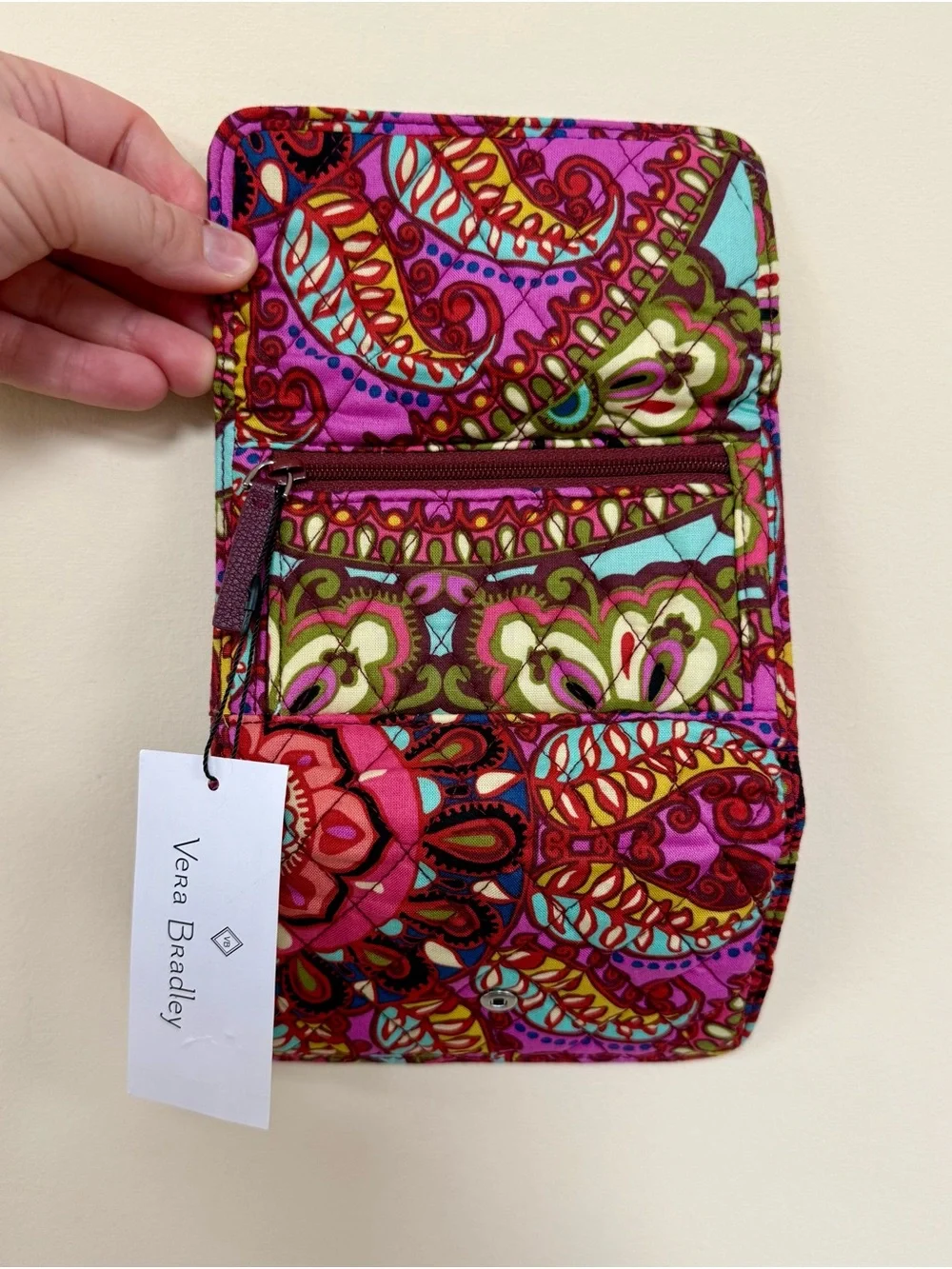 Vera Bradley NWT $38 Euro Wallet Resort Medallion Paisley Quilted Card Holder